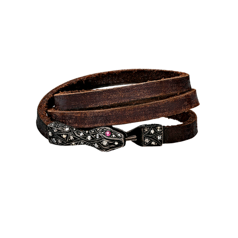 RUBY SERPENT (WIDE BROWN STRAP)