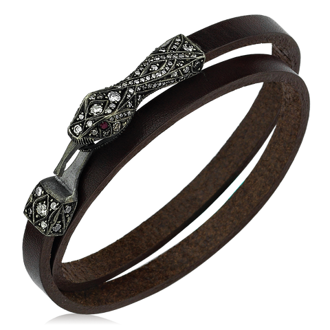 RUBY SERPENT (WIDE BROWN STRAP)