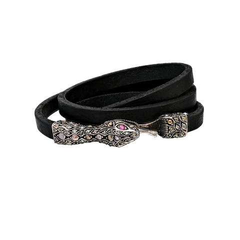 RUBY SERPENT (WIDE BLACK STRAP)