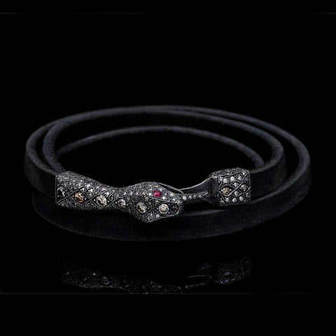 RUBY SERPENT (WIDE BLACK STRAP)