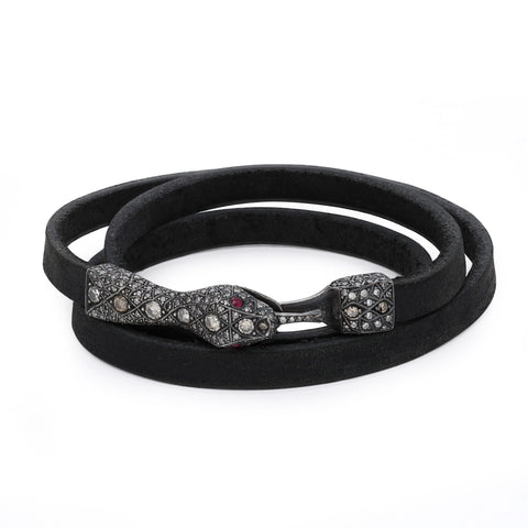 RUBY SERPENT (WIDE BLACK STRAP)